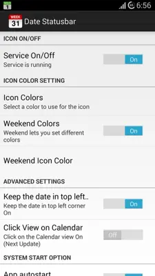 Date Statusbar android App screenshot 0